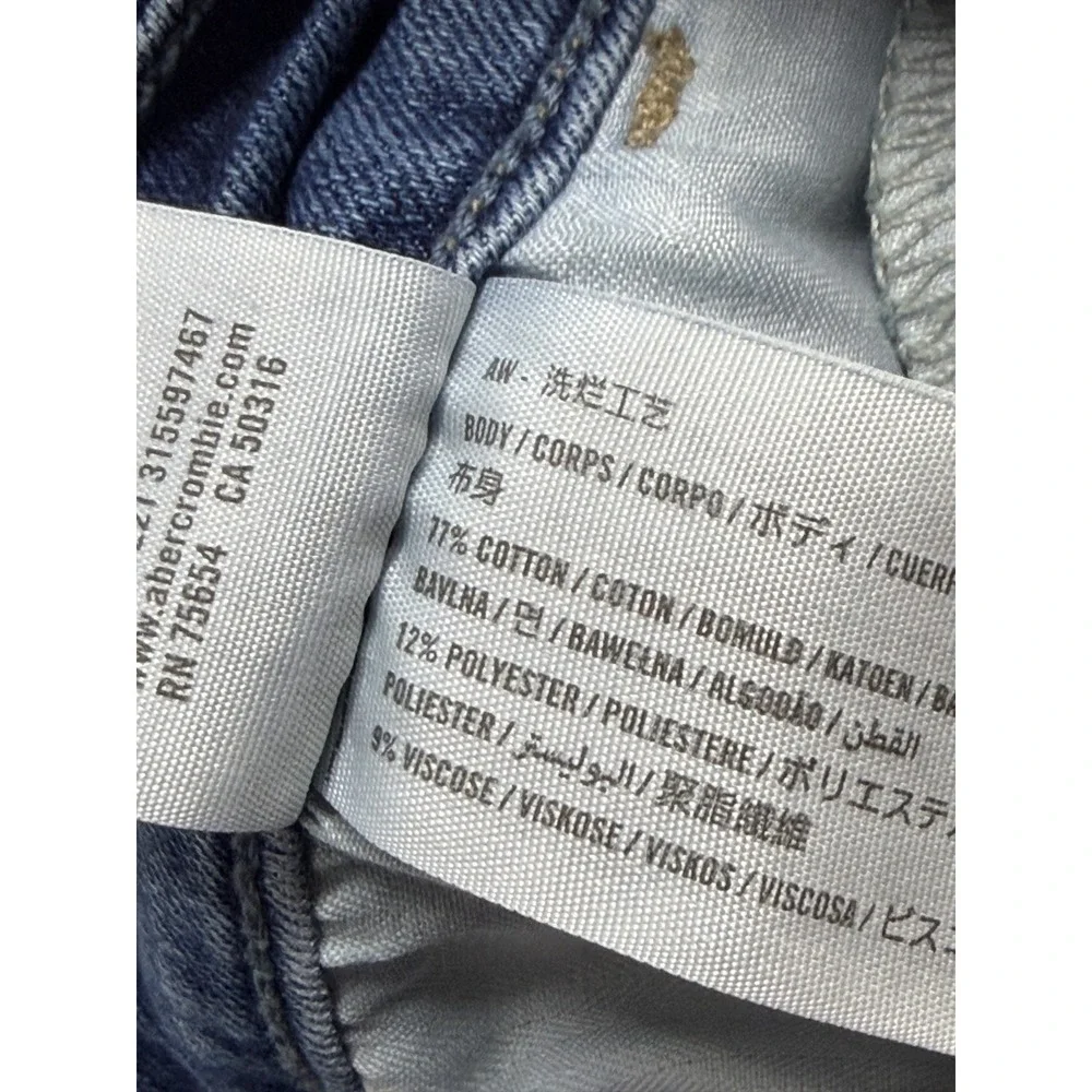 Hollister High Rise Vintage Y2K Flare Jeans Soft Stretch Color Block Denim 25x30